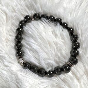 Hematite Gemstone / Tree Life‎ Bead Bracelet 6 3/4 in - 17.2 cm